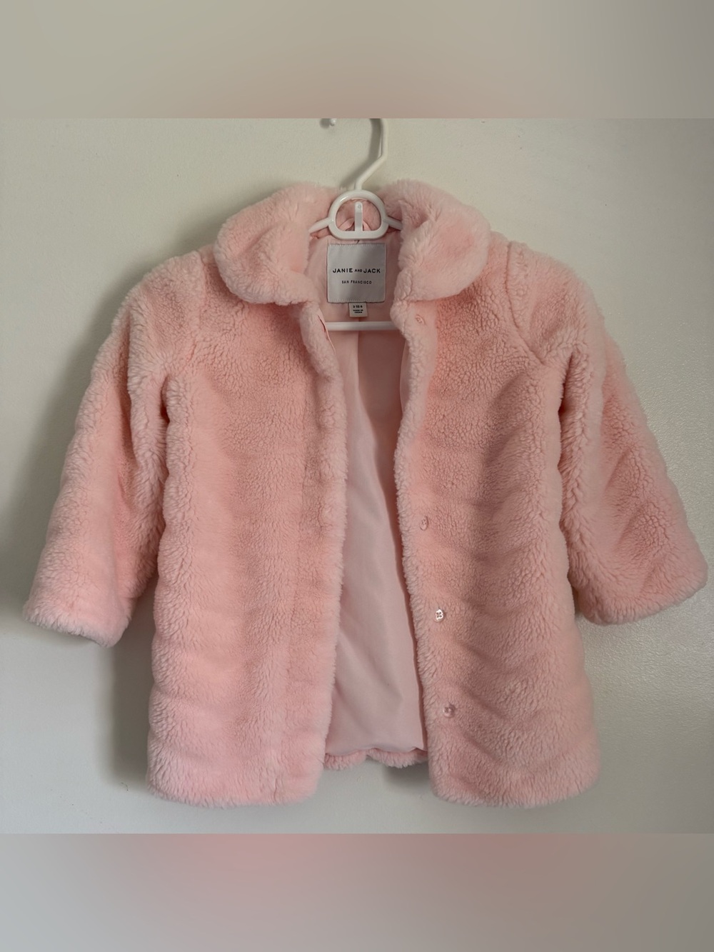 Janie and Jack Light Pink Faux Fur Puffer Coat